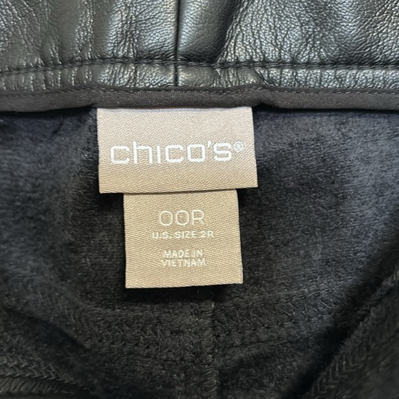 Chico’s Black faux leather pants, size 2R - Picture 5 of 7